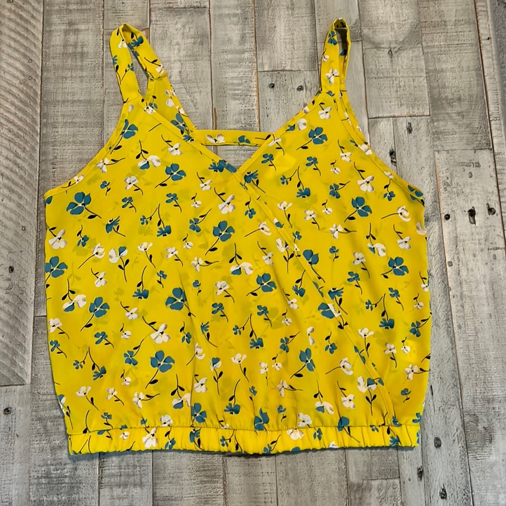 Yellow floral tank top